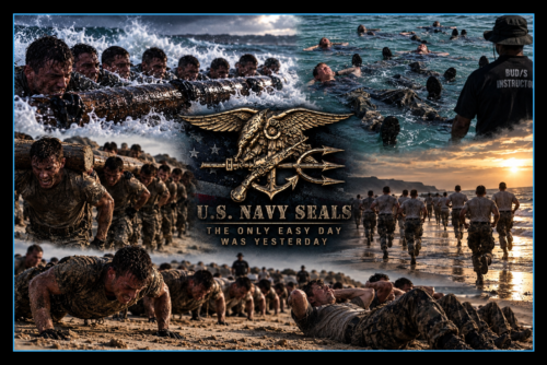 Navy SEAL BUD/S candidates endure log carries, beach runs, grinder exercises and water training during Hell Week.