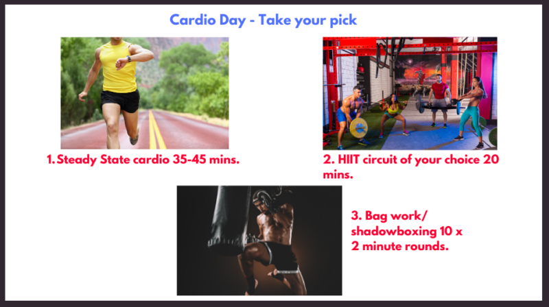 HIIT training. Best cardio exercises for weight loss. circuit training for fat loss. Hypertrophy training. Bag work. Shadowboxing.
