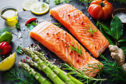 Healthy eating. Nutrition. Salmon.