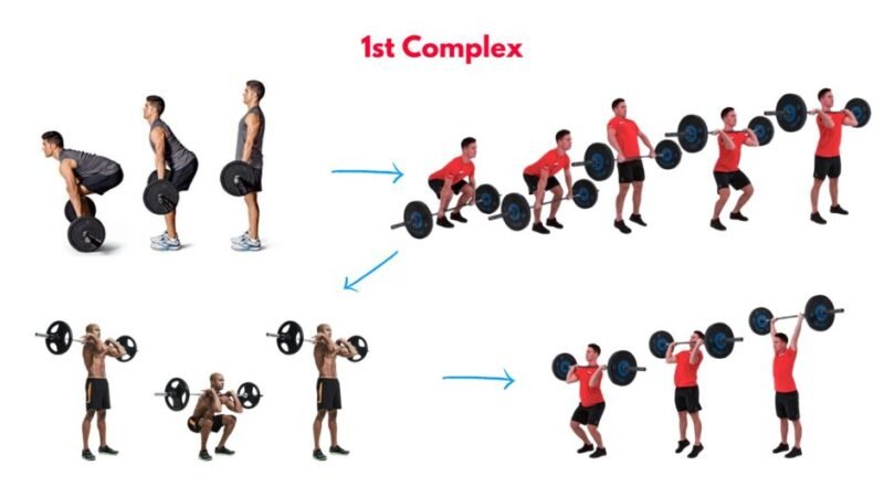 Brutal strength cluster from the Blade Workout – barbell cleans, squats, dumbbell presses, and kettlebell combos for hypertrophy, explosiveness, and functional violence.