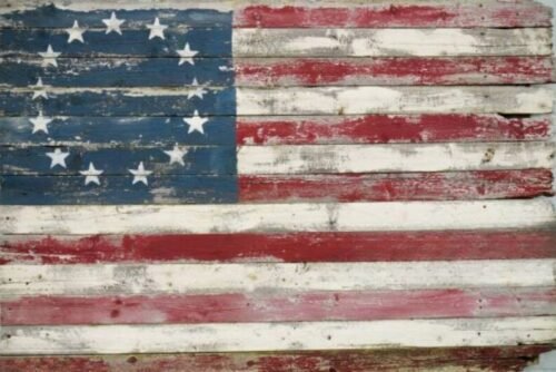 Historic 13 colonies American flag symbolizing unity and the spirit of independence for the 4th of July workout.