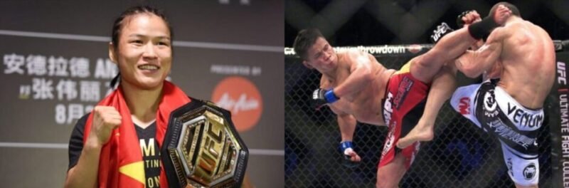 UFC champion Zhang Weili (left) and former Strikeforce MMA star Cung Le (right), two elite fighters with strong Sanda backgrounds