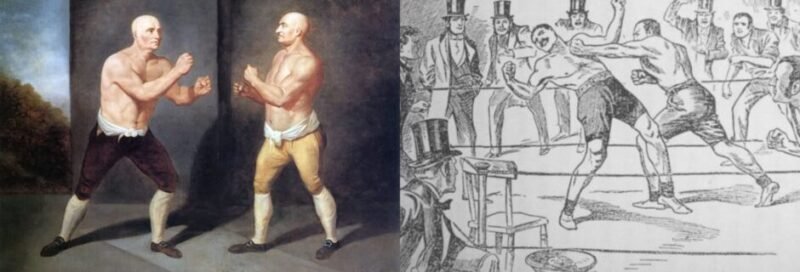 Jack Broughton and Jem Mace, pioneers of 18th and 19th century boxing who shaped the first formal rules and bridged the bare-knuckle and gloved eras.