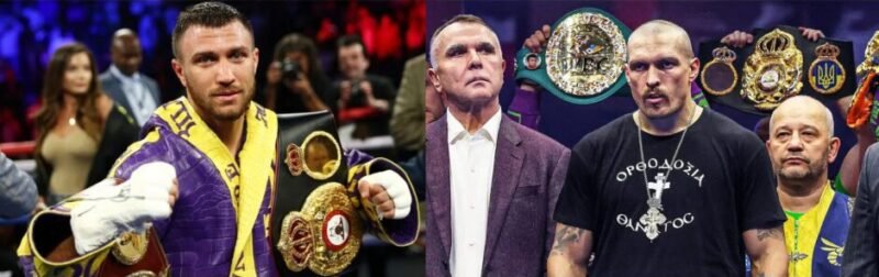 Vasyl Lomachenko and Oleksandr Usyk representing Ukraine’s boxing mastery of movement, footwork, and ring intelligence in modern combat.