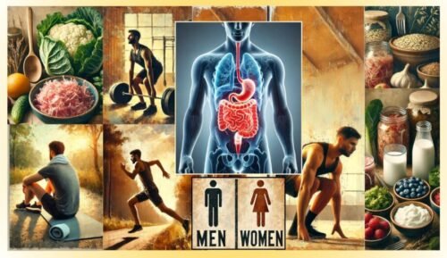Illustration representing gut health as the internal system that supports energy, recovery, and peak physical performance.