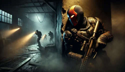Deathstroke, DC Comics master assassin, symbolising the Deathstroke Workout emphasising power, precision, and work capacity.