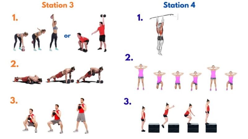 Pull-ups, lunges, kettlebell snatches, crawls, jumps, and a burpee ladder finisher focused on efficiency and explosive bodyweight strength.