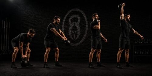 Sequential kettlebell movement progression showing foundational skills building into advanced kettlebell exercises.