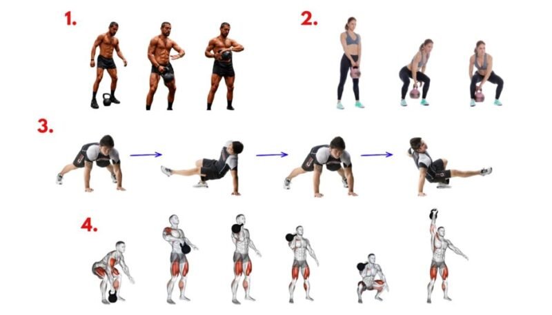 Athlete demonstrating the Parabellum workout from the John Wick Workout series, combining kettlebell flow, bodyweight exercises, and combat conditioning.