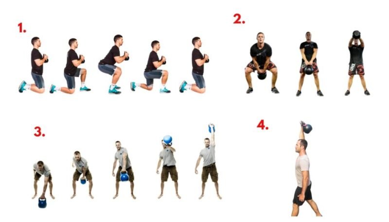 Athlete demonstrating The High Table workout from the John Wick Workout series, featuring advanced kettlebell skills, balance, and precision-based movements.
