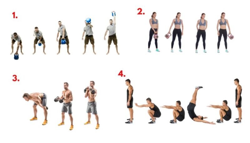 Athlete demonstrating the Parabellum workout from the John Wick Workout series, combining kettlebell flow, bodyweight exercises, and combat conditioning.