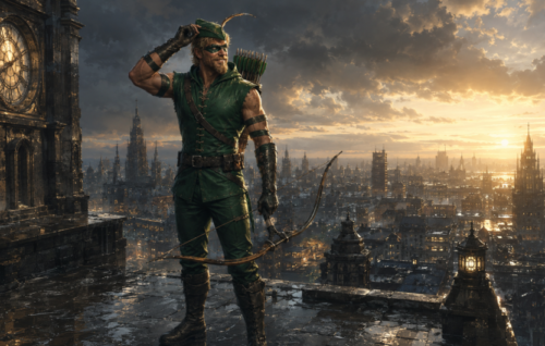 Oliver Queen smiling on a rooftop in bright sunlight after returning as Green Arrow