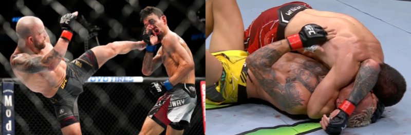 Alexander Volkanovski outmanoeuvres Max Holloway with precise striking while Islam Makhachev controls Charles Oliveira during two of MMA's finest technical championship performances.