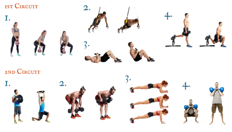 Kettlebell, bodyweight and conditioning exercise demonstrations for The Warlock's Tower, a progressive four-floor Halloween workout.