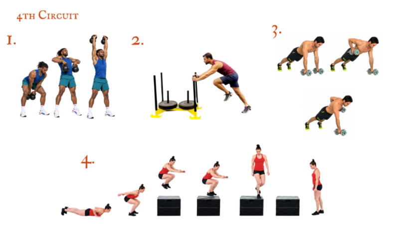 Kettlebell, bodyweight and conditioning exercise demonstrations for The Warlock's Tower, a progressive four-floor Halloween workout.